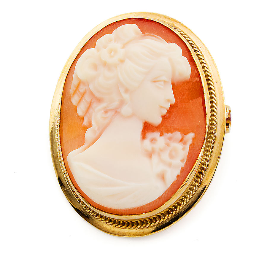 9ct gold Real Cameo Brooch